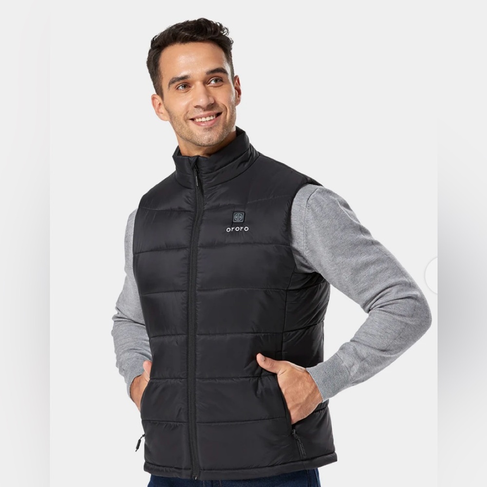 ORORO MEN'S CLASSIC HEATED VEST - BLACK (Apparel Only)